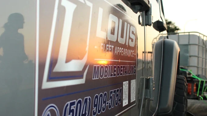 Close-up of the Louis Fleet Appearance vehicle wrap